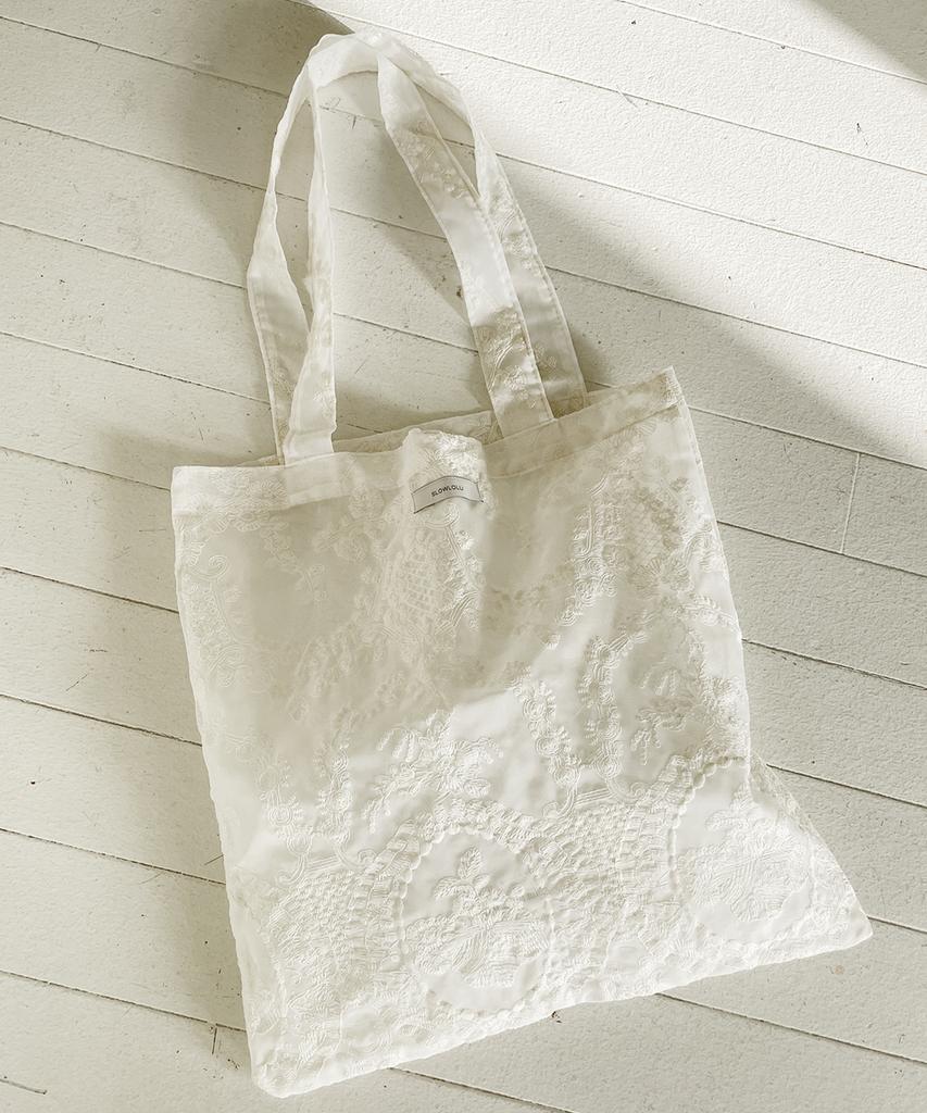 Slowlolli Bloom Jacquard Tote Bag - Ivory