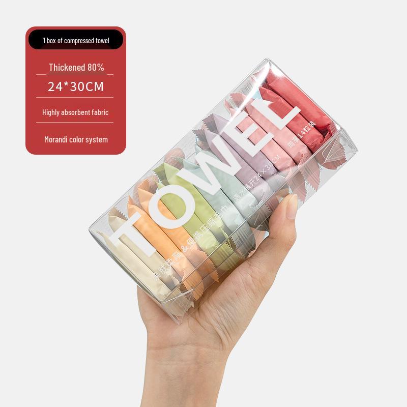 Portable Compressed Pure Cotton Face Towel: Thick, Disposable, Travel-Friendly, Individually Boxed