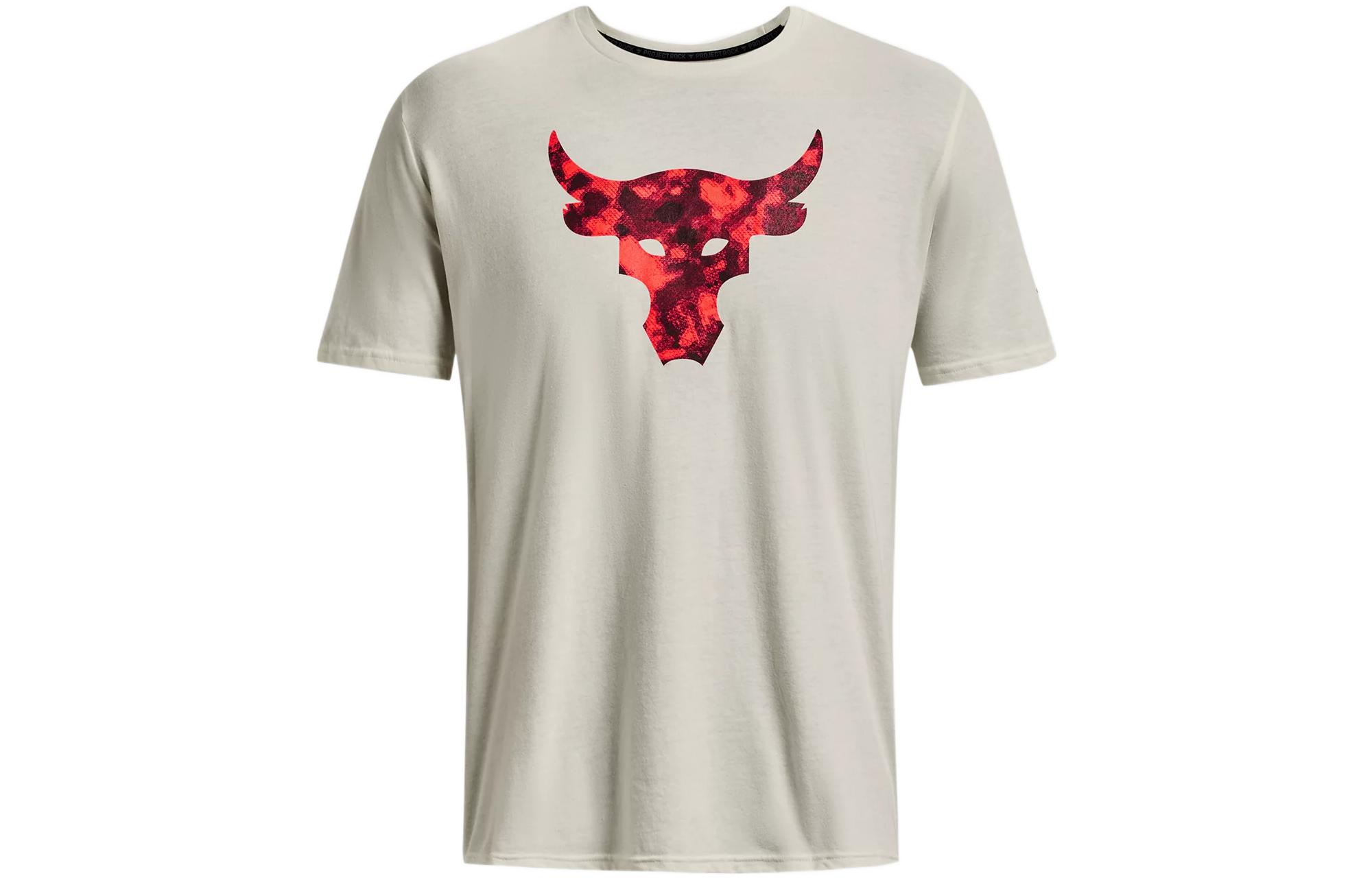 Under Armour Project Rock T Shirt Men s Ivory White 1361733-130 XL