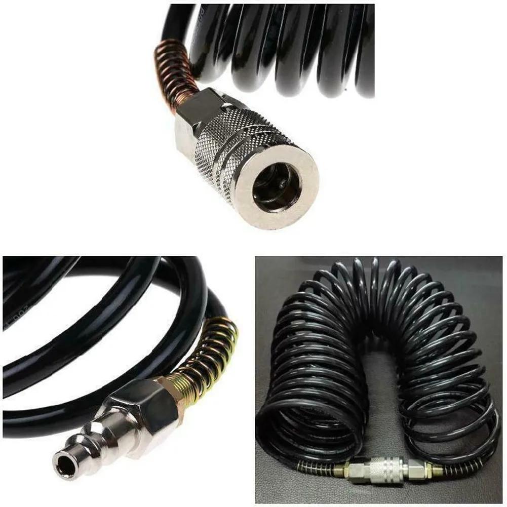 Air Compressor Hose Quick Coupler 1/4" NPT Pneumatic Adapter Quick Coupler Inflating Coil  Air Hose Compressor Replacement Part
