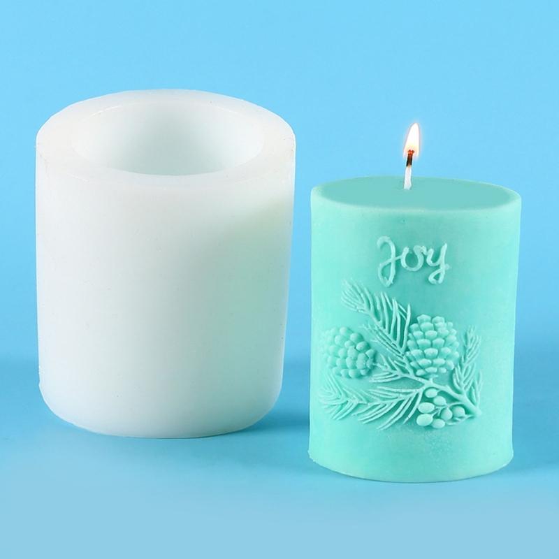 Cylinder Candle Molds for Candle Making Tree Leaf Rose Pillar Silicone Mold for Resin Casting Soap Clay Craft Home Decor