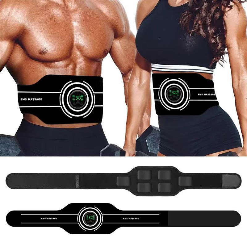 116Cm Ems Muscle Stimulation Toner Waist Abdominal Toning Belt Abs Trainer Massager Electric Usb Recharge Body Fitness Massage