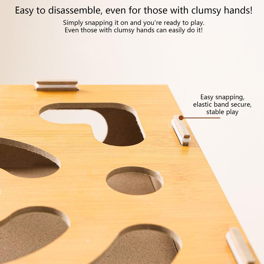 Cat Nail File Enrichment Box Interactive Wooden Scratcher With Balls Cat Toy Box For Indoor Kittens For Boredom Training Living