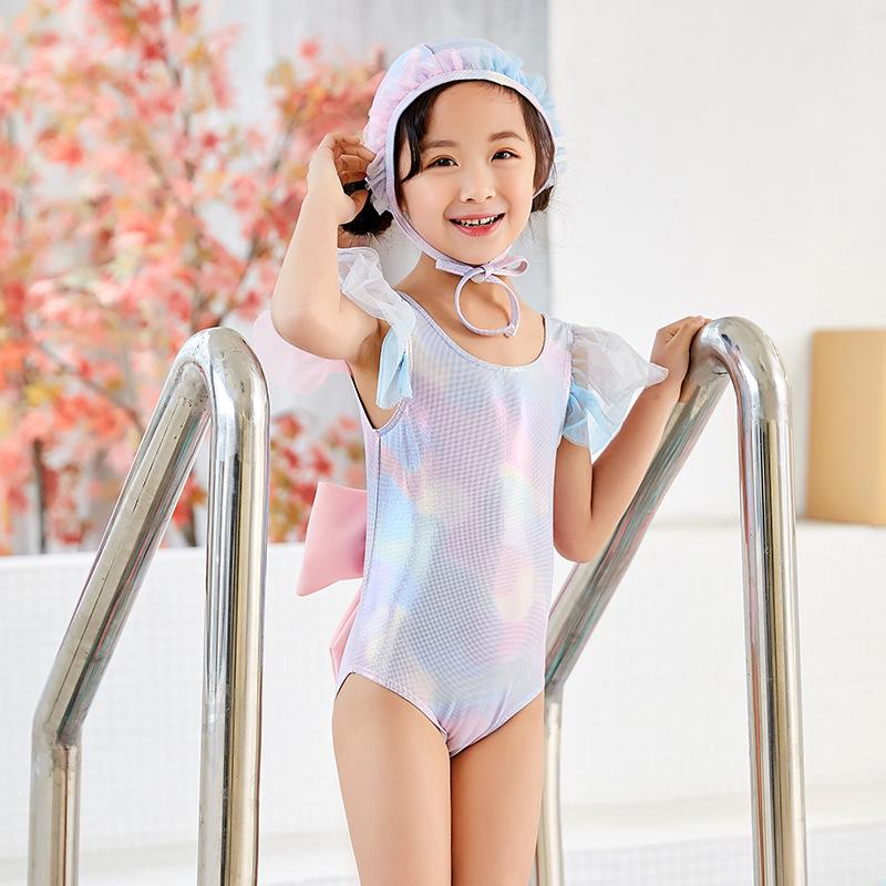 Bright Crystal Princess Mermaid Swimsuit – Cute Korean Skirt Style for Girls