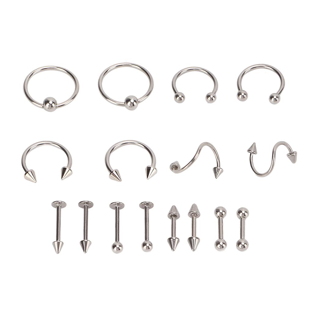 Nose Studs Set Stainless Steel Exquisite Different Shapes Safe Smoothing Polished Surfaces Nose Studs for Women