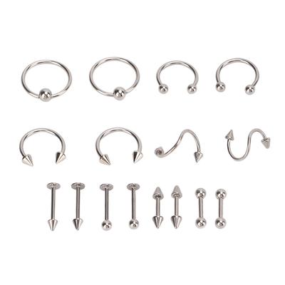 Nose Studs Set Stainless Steel Exquisite Different Shapes Safe Smoothing Polished Surfaces Nose