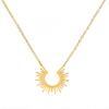Sunflower Series 18K Gold Plated Necklace - European & American Style, Titanium Steel Clavicle Chain for Women