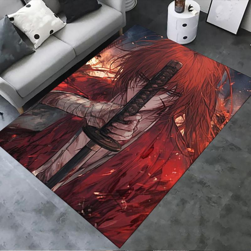 2026 NEW Rurouni Kenshin Carpet Rug for Living Room Bedroom Home Sofa Decoration,Kids Play Non-slip Floor Mat