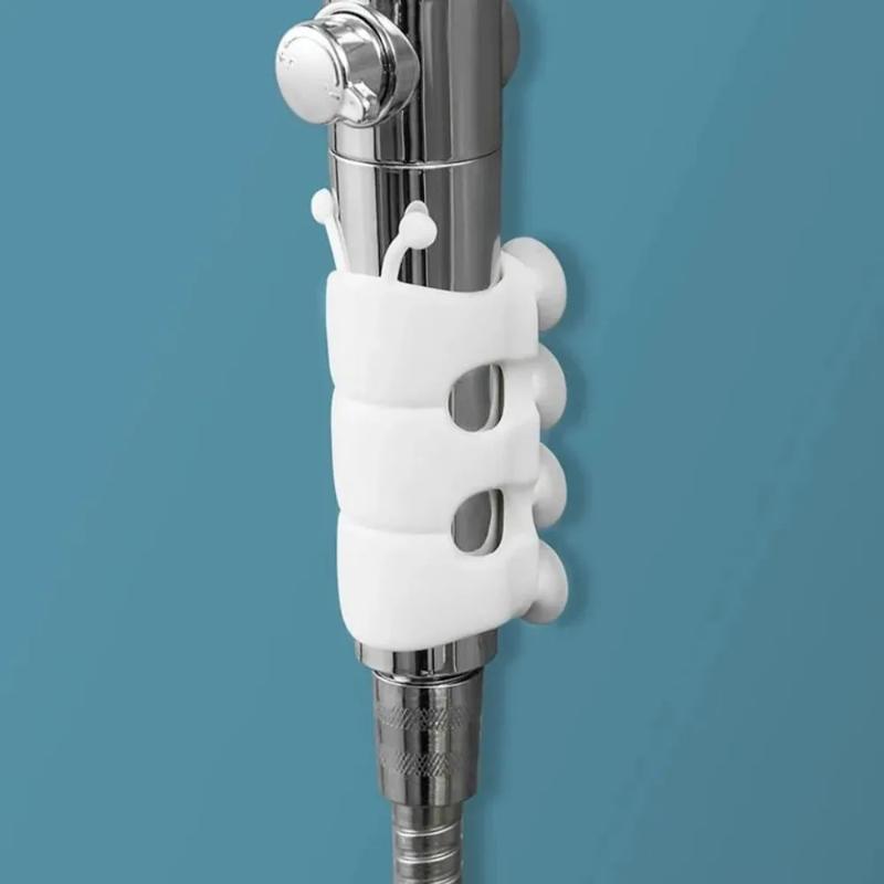 Movable Shower Head Holder With Suction Cup Adjustable Reusable Silicone Punch-Free Shower Holder Bathroom Hooks Accessories