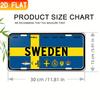 HD Aluminum Print Vintage Sweden Flag Swedish Cities Emblems License Plate Style Wall Art High Definition BendResistant Metal