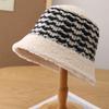 Plain Face Covering Face Showing Face Small Bucket Hat Autumn and Winter Warm Versatile Mixed Color Knitted Basin Hat Foldable Bucket Hat