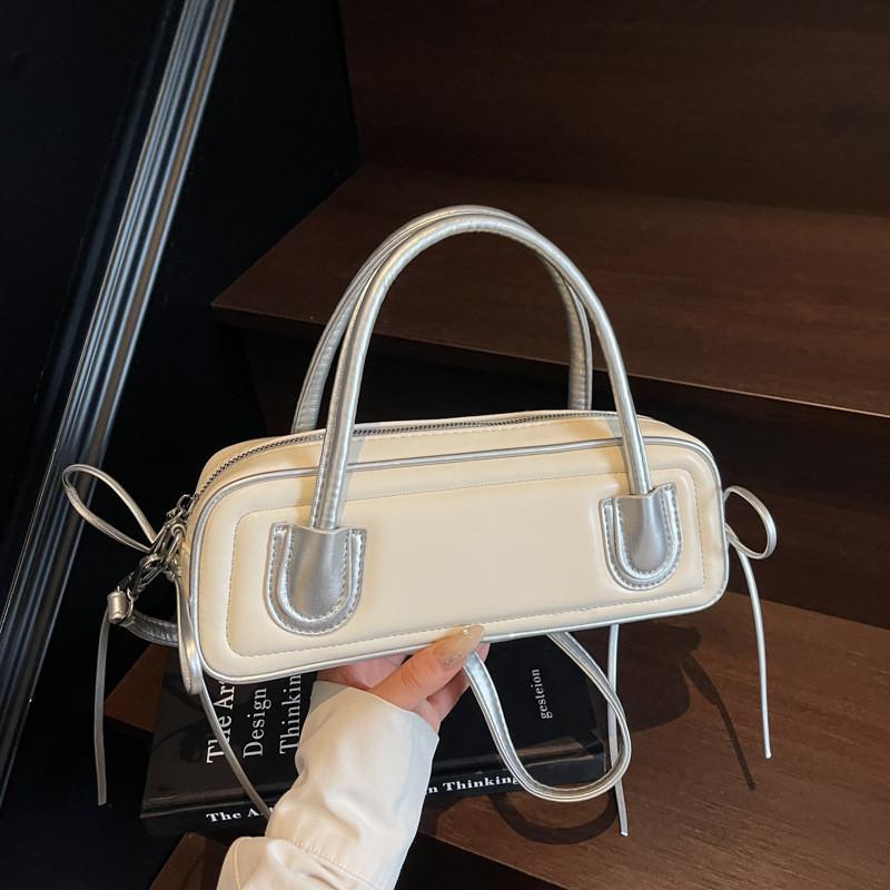 Simple Style Pu Handbag For Women With Top Zipper And Interior Phone Pocket