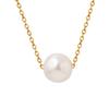 Simple Single Imitation Pearl Pendant Cross Chain Necklace Clavicle Chain Female Titanium Steel Ornament
