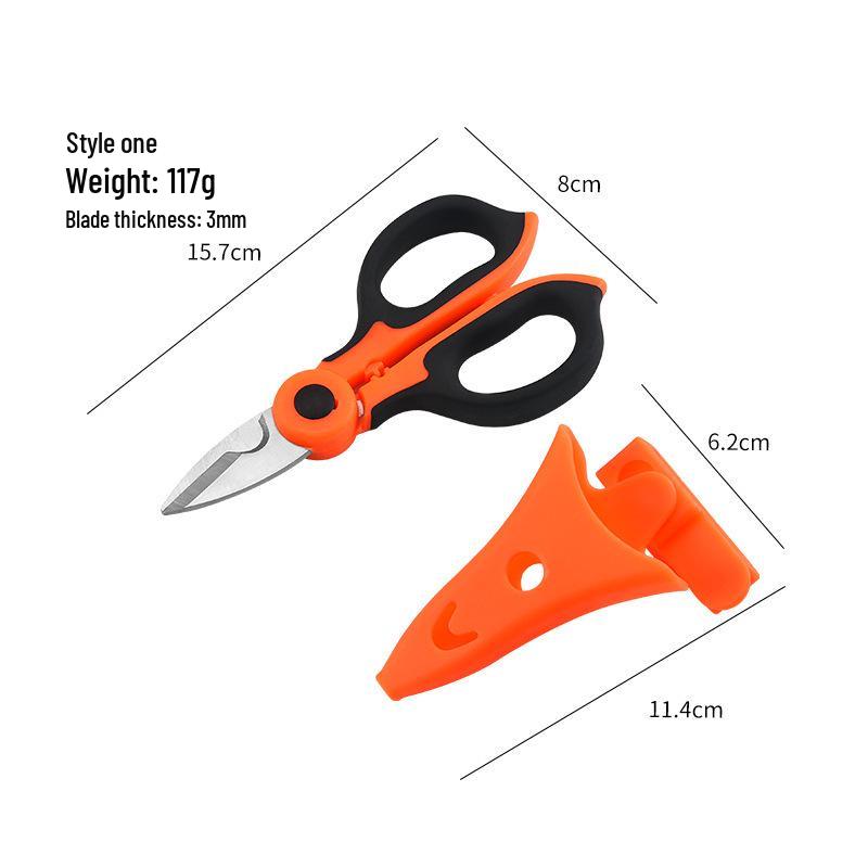 Outdoor Fishing Scissors with Serrated Blades for Line and Lead Cutting, PE Carbon Fiber Special Gear.