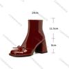 Fashion Comemore Women High Heels Goth Ankle Boots Woman autumn Bows Elegant Leather Chunky heeled Botas Sexy Platform Wedding Shoes