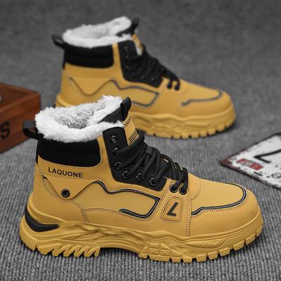 Fashion Men's Boots Winter Casual Sneakers Men Outdoor Hiking Snow Sneakers Motorcycle Boots Warm High Top Shoes Sneakers Male Punk