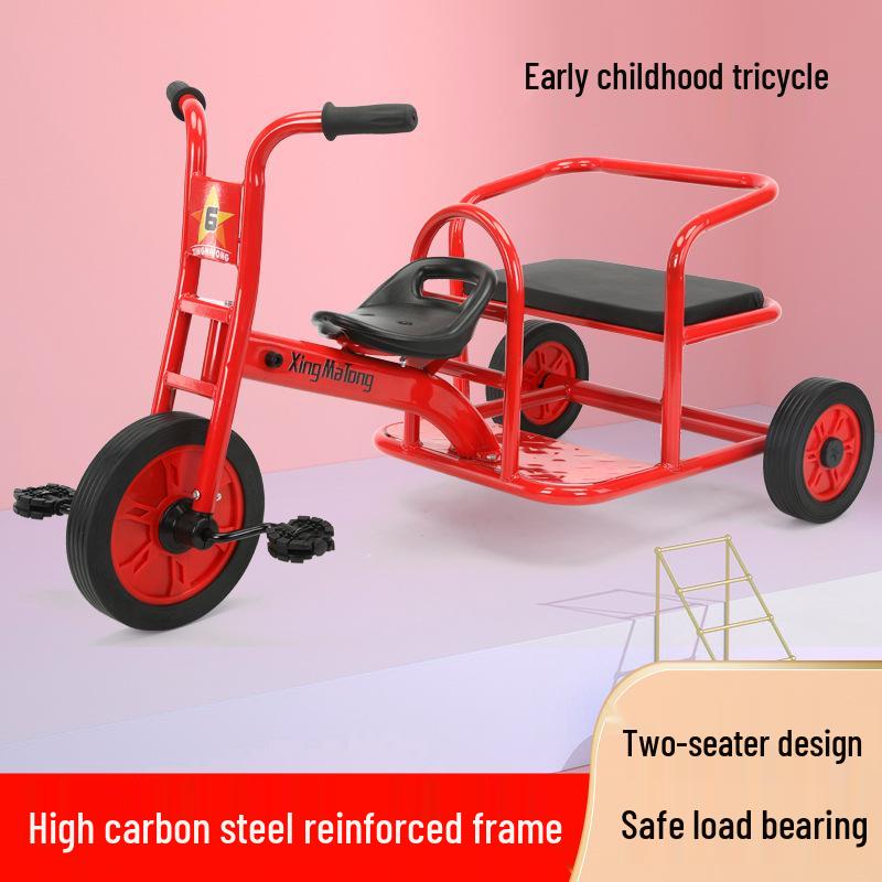 Dual Seat Swivel Tricycle for Toddlers: Indoor/Outdoor Pedal Bike for Early Education