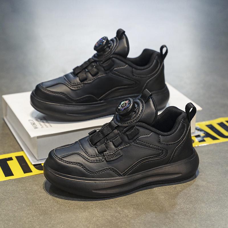 Kinderschuhe Kinder kleine weiße Schuhe Frühling neue Jungen Freizeitschuhe Mädchen Drehknopf Sportschuhe