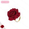 2025 New Valentine's Day Napkin Rings Rose Metal Napkin Rings Faux Flower Napkin Rings Wedding Banquet Birthday Decoration