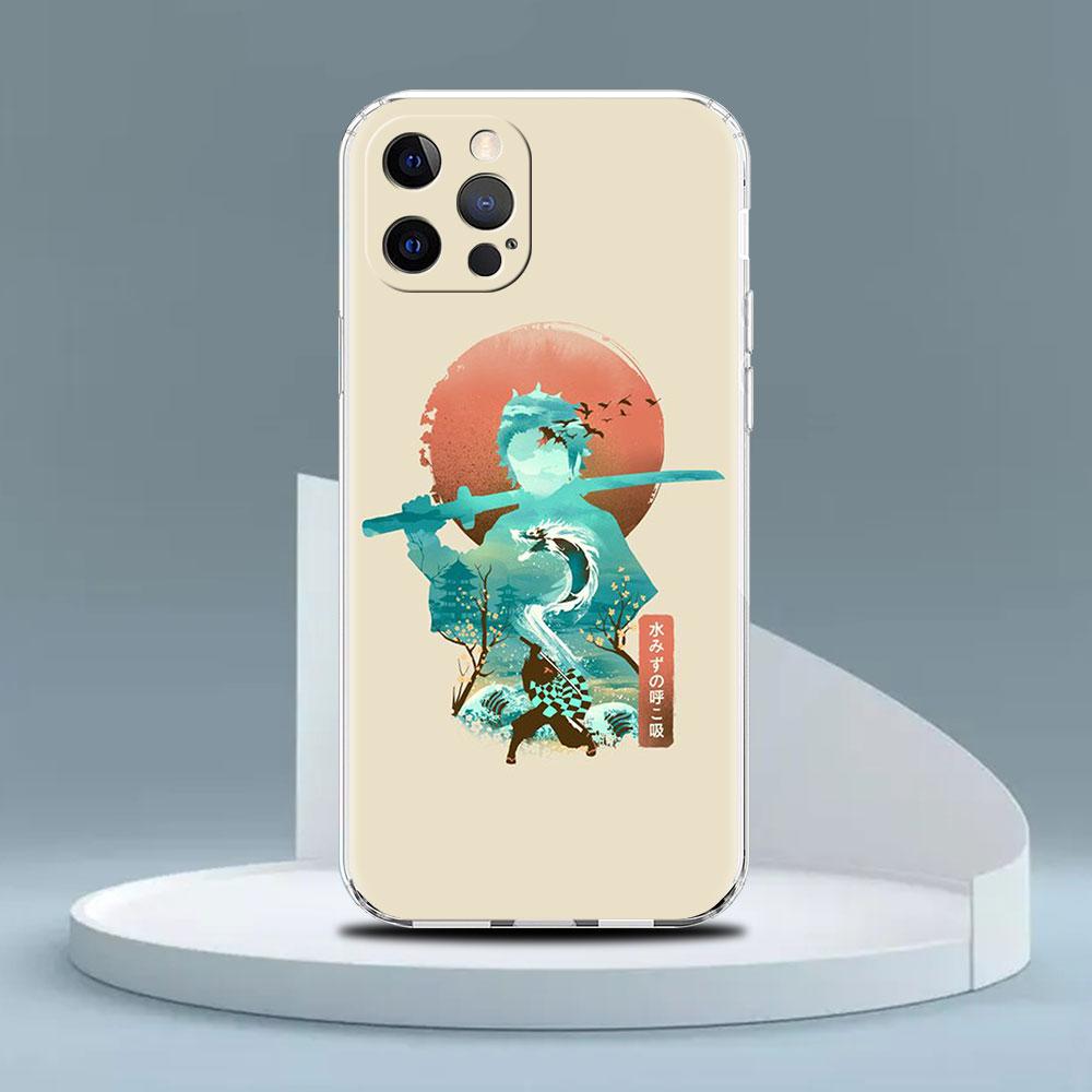 Clear Case For Apple iPhone 14 13 11 12 Pro 7 8 Plus XR X XS Max 6 6S 14Pro Silicone Phone Cover Demon Slayer Anime