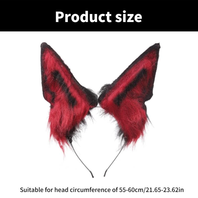 Plush Ear Hairband Faux Furs Animal Ear Headband for Cosplay Party Costume Hairhoop Theme Event Animation Props Headwear