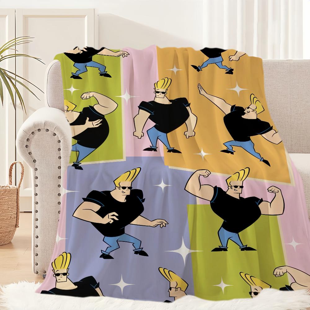 

Cartoon J-Johnny B-Bravo Blanket Plush Nap Sofa rug for Living Room Warm Office Bedroom Birthday Home Travel Kid Gifts 30x40in