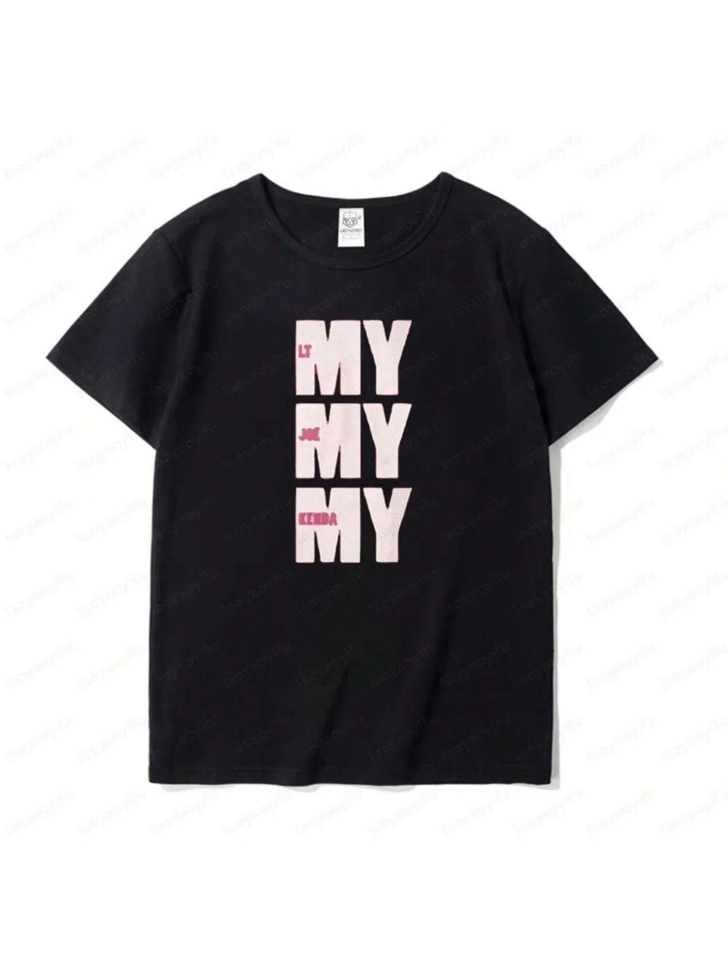 My My My Creative Design T-Shirt Letters Slogan Printed Wounisex Short Sleeve Fashionable Casual Summer Round Neck Tee Tops S разноцветный