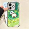 Cute Cartoon Panda Plating Phone Case For Xiaomi Redmi Note 14 15 Pro Plus 13 12 11 11S 11T 10 9S 9 5G Anti-Fall Airabag Cover