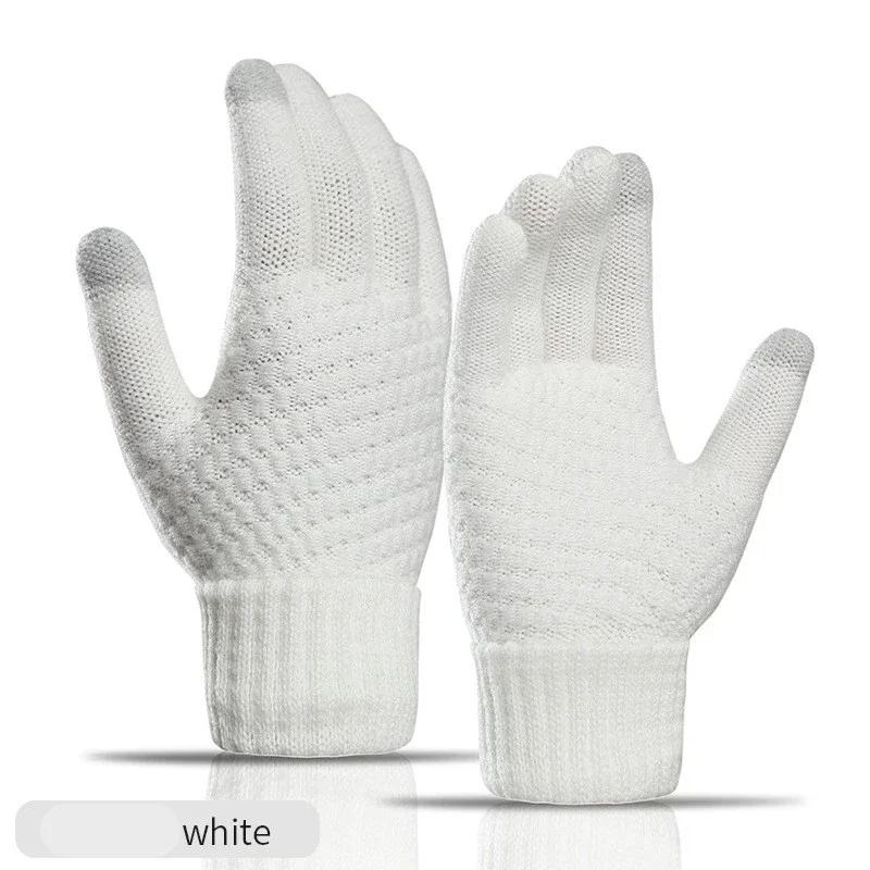 Women's Men's Warm Winter Touch Screen Gloves Stretch Knitted Mittens Full Finger Guantánamo Women's Crochet Gloves