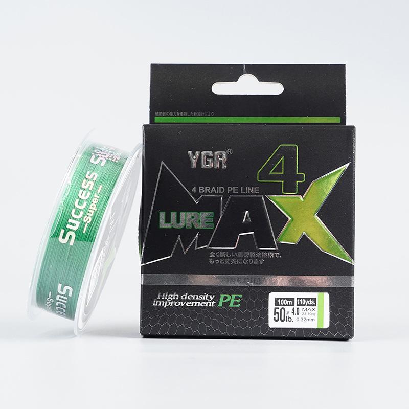YGR MAX 4-Braid 100m High-Strength PE Fishing Line Saltwater Freshwater Float Lines for Lake Stream Braided Wire Polyethylene (as the picture,0.4#0.1&100m)