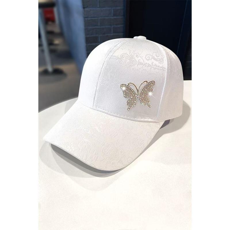 Damen Sommer Baseballkappe Schmetterling Metall Verstellbar Snapback Hut Unisex Bequeme Kopfbedeckung