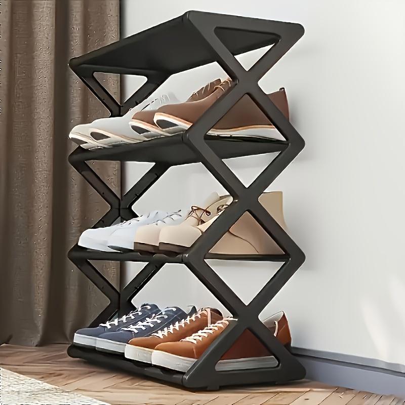 

4-Tier Creative X-type Dustproof Shoe Rack, Steel Tube Shoe Rack, Simple Assembly Shoe Rack