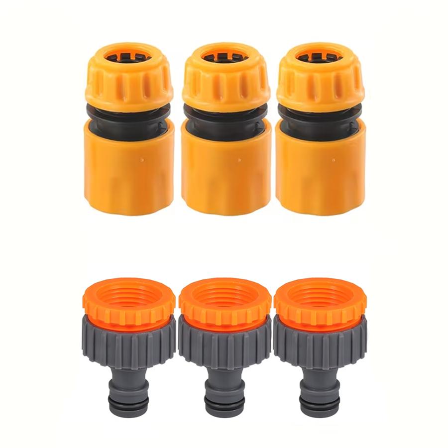 6/10-Piece Hose Quick Connector Kit | 3/4" & 1/2" | Threaded Faucet Adapters | Car Wash & Garden Watering