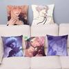 P-Pearl Boy Manga Pillow Case Fashion Square Pillowcase Bedroom Sofa Room Ins Decoration Leisure