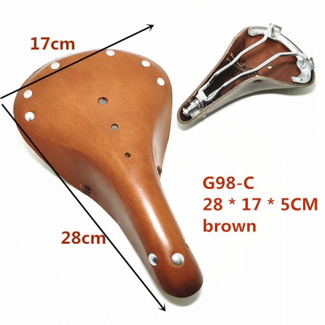 G98 Retro Vintage Bicycle Saddle Pure Cowhide Handmade  Seat Custion  Bike Sport Saddle Bicycle Cycling Saddle Bike Seat