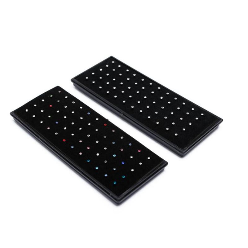 60 Stück Mode L-Form Strass Kristall Edelstahl Nasenpiercing Ohrknochen Damen Hypoallergen Körper Schmuck Piercing