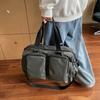 Einfarbige Freizeit-Kurzreise-Reisetasche, schlichte Pendel-Outdoor-Sporttasche, Nass- und Trockentrennung, Mehrfachtaschen-Handtasche
