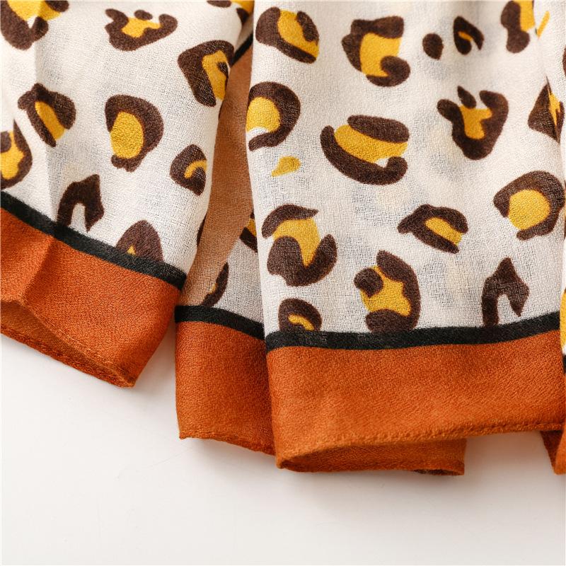 Women's Fashion Leopard Print Tassel Scarf - Lightweight Breathable Pashmina Scarf, Suitable for Beach Activities