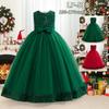 European & American Christmas Girl's Sequin Mesh Princess Dress - Long Evening & Birthday Gown