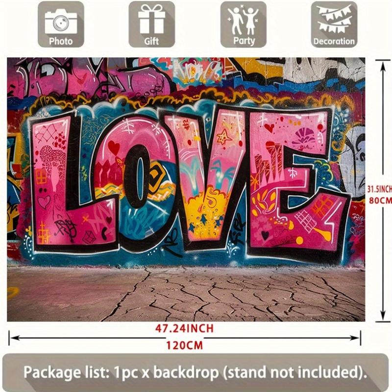 A large-format graffiti love wall art banner 75 grams per square meter polyester 100% polyester
