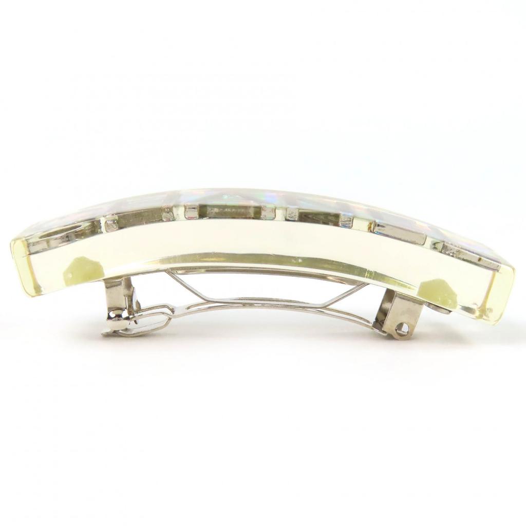 Great CHANEL Hologram Prism Logo Barrette Hair Clip Hair Accessory clear 97P Used