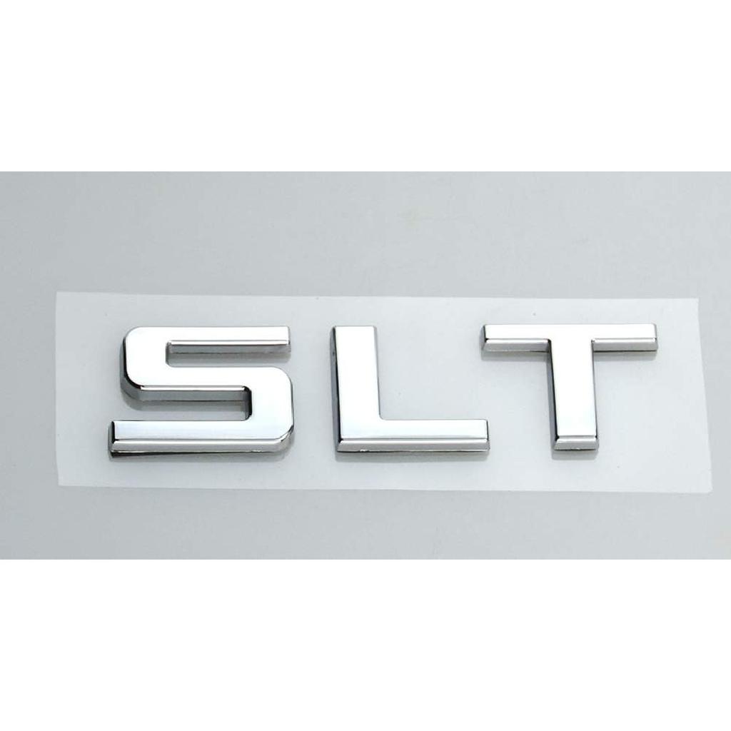Pair SLT Emblem 3D Badge Adhesive Back Letter Nameplate Replacement For Sierra Yukon Canyon 1500HD 2500HD 3500HD (Chrome)