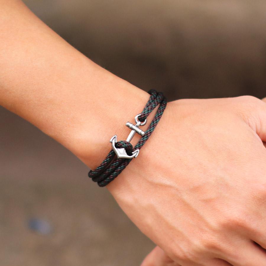 Stylish Anchor Bracelet For Men Double Layer Adjustable Ethnic String Braslet Outdoor Cycling Nautical Braclet Accessories Joias