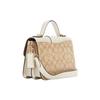 COACH handbag Georgie 22 classic carriage and horse logo lock buckle printed pebble pattern canvas and leather small size women's milk white and light