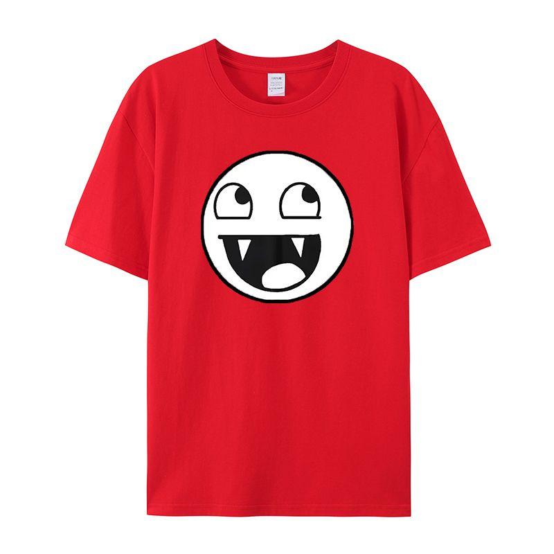 2026 New Fun Face Meme Wacky Print High Quality Mens Short Sleeve Crew Neck Breathable Comfortable Loose Tee