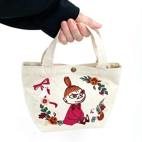 Hapitas Mini Tote Bag, Moomin, HAP6015 MC15, Flower Gift, Natural