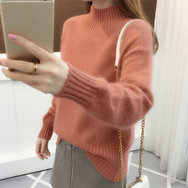 Fashion Turtleneck Sweater Women Autumn Winter Pullover Jumper Pull Streetwear Casual Knitted Sweater