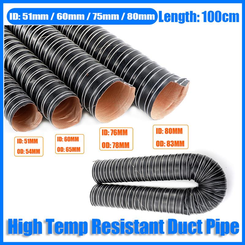 Kimlik 51mm 60mm 76mm 80mm Uzunluk 1M-2M Kanal Borusu Hortum Motor Hava Girişi Frenleme Tüpü Yüksek Sıcaklığa Dayanıklı Araba Karavan Kamyon Karavan İçin Uygun