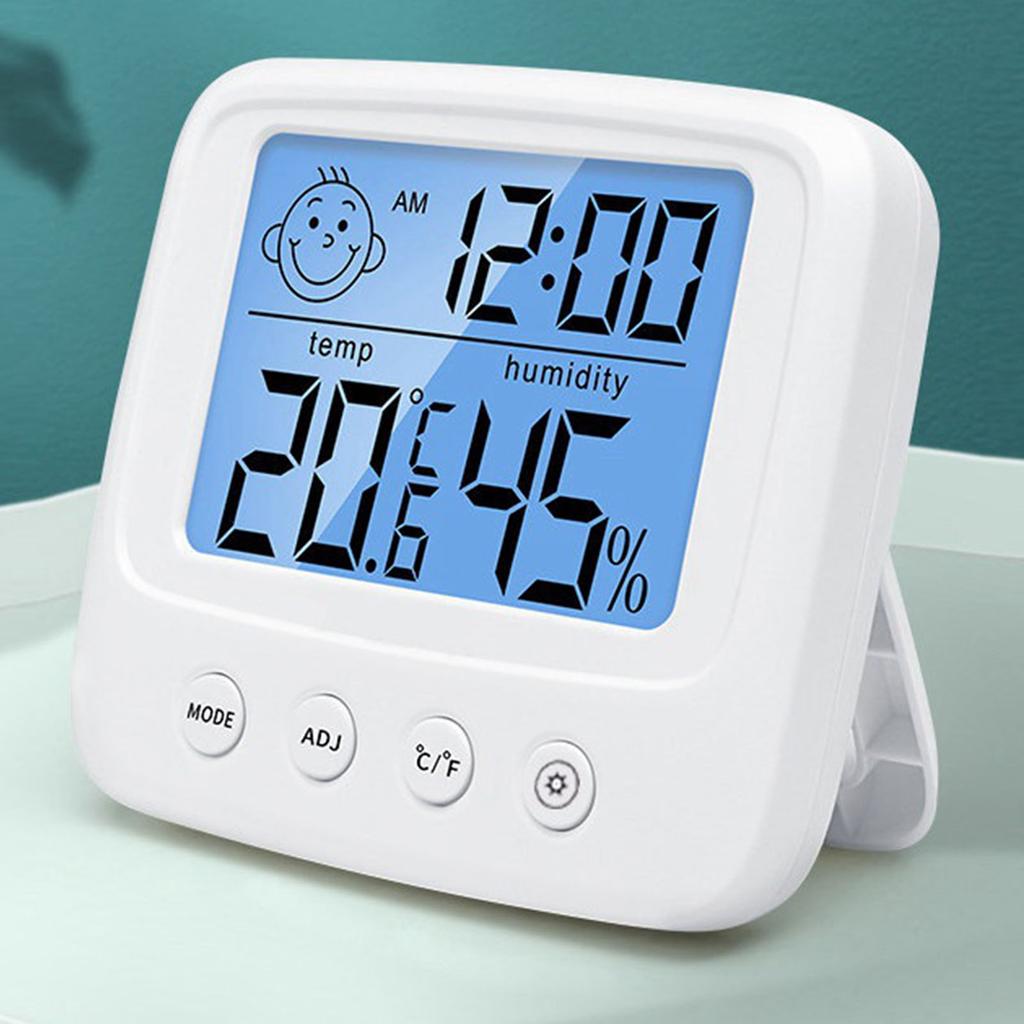 Indoor Temperature Humidity Meter Smile Face Model Alarm Date Display with Backlight Room