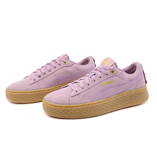 Puma Smash Platform Frill Sneaker Low Damen Lila Braun Womens 366928-05